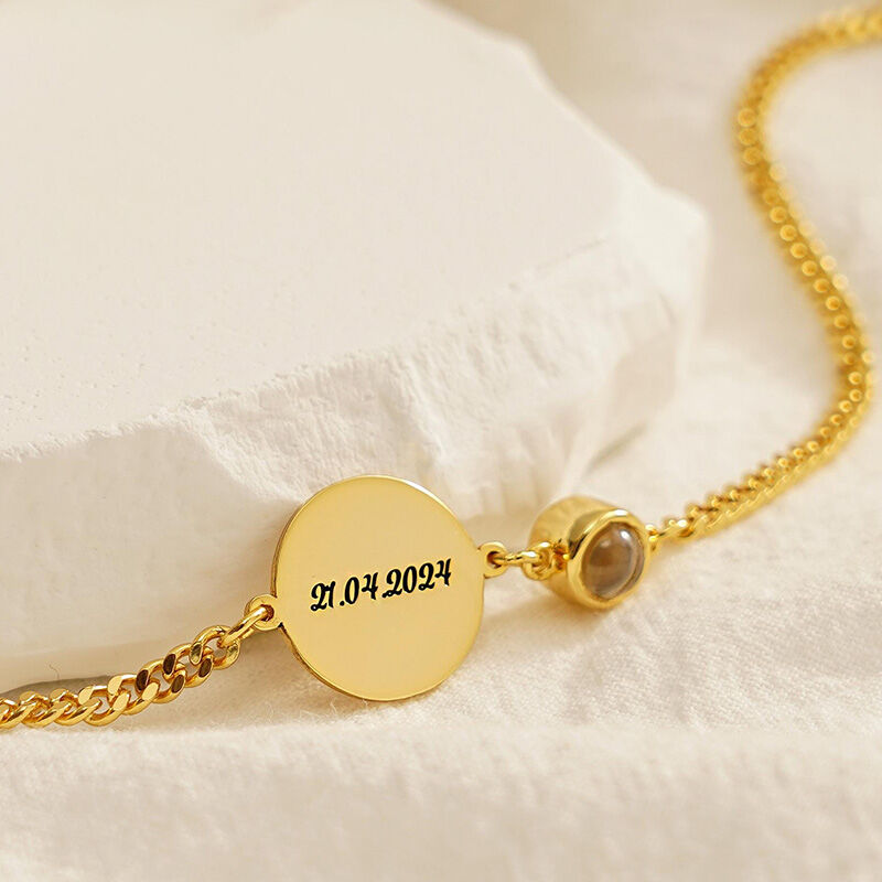 Personalized Projected Picture Bracelet With Text Simple Gift For Valentine's Day