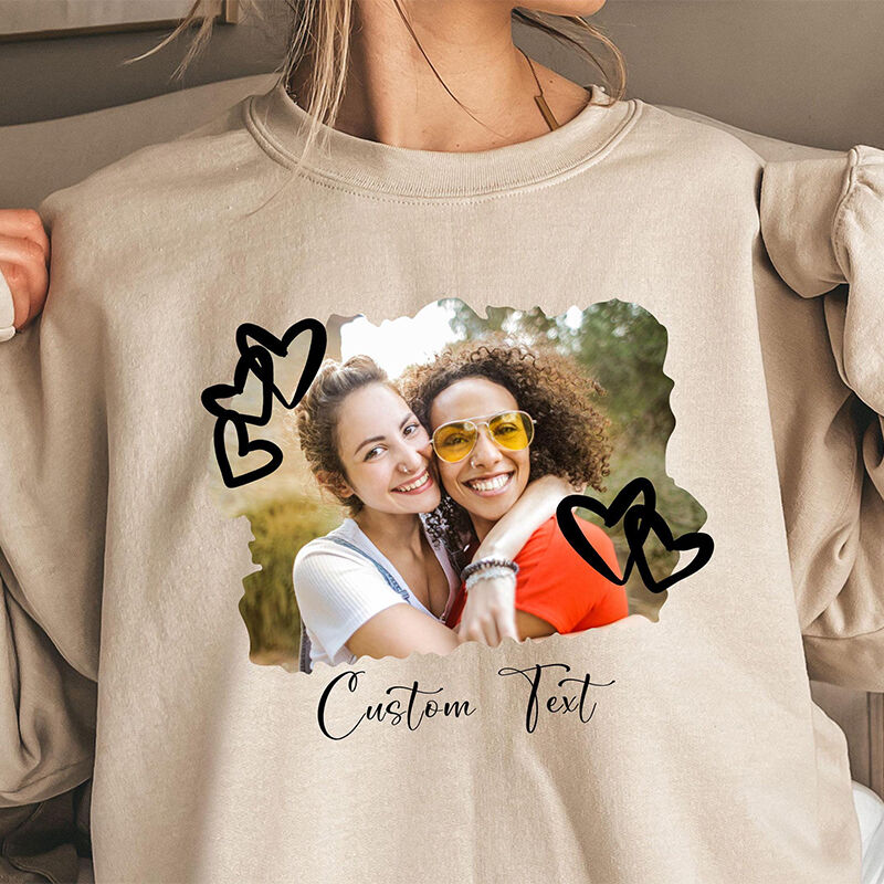 Personalized Sweatshirt Custom Meaningful Photo and Message Design Unique Gift for Loved Ones