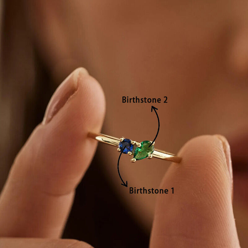 Personalisierte Birthstone Ring Schönes Geschenk für Paare