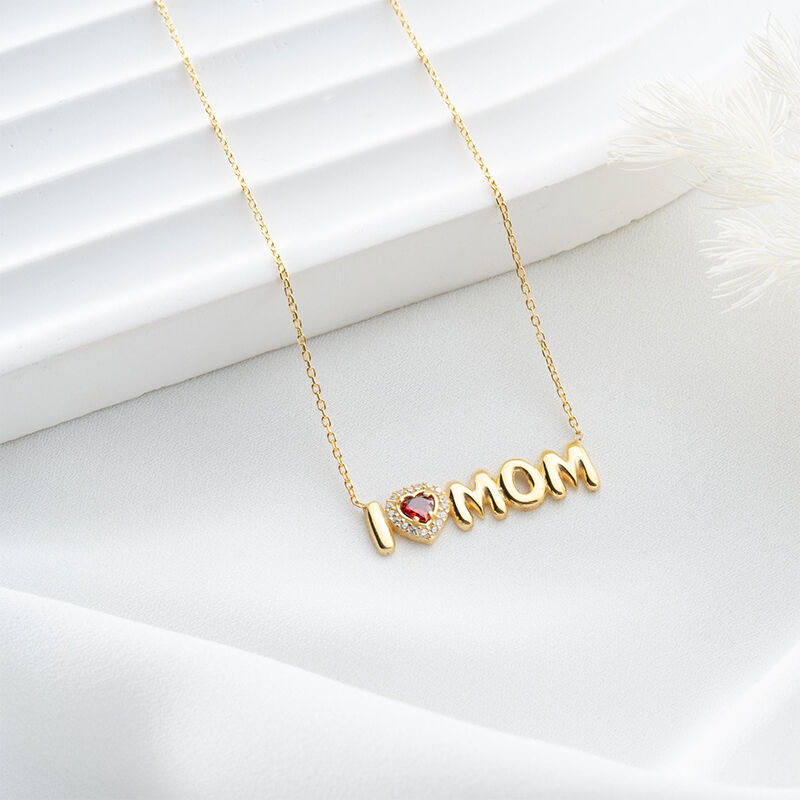 Gepersonaliseerde ik hou van mama ketting gepersonaliseerd geboortesteen cadeau voor moeder