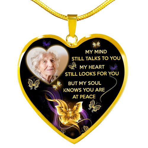 "My Mind Still Talks To You" Personalized Photo Necklace