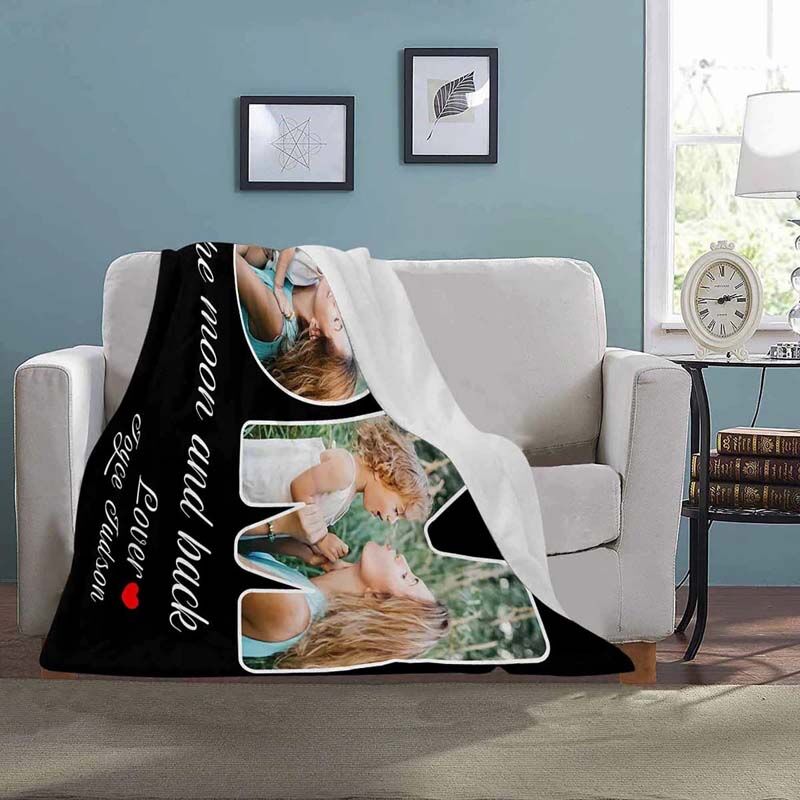 Personalized Photo Blanket Mother's Day Heartwarming Gift for Best Mom