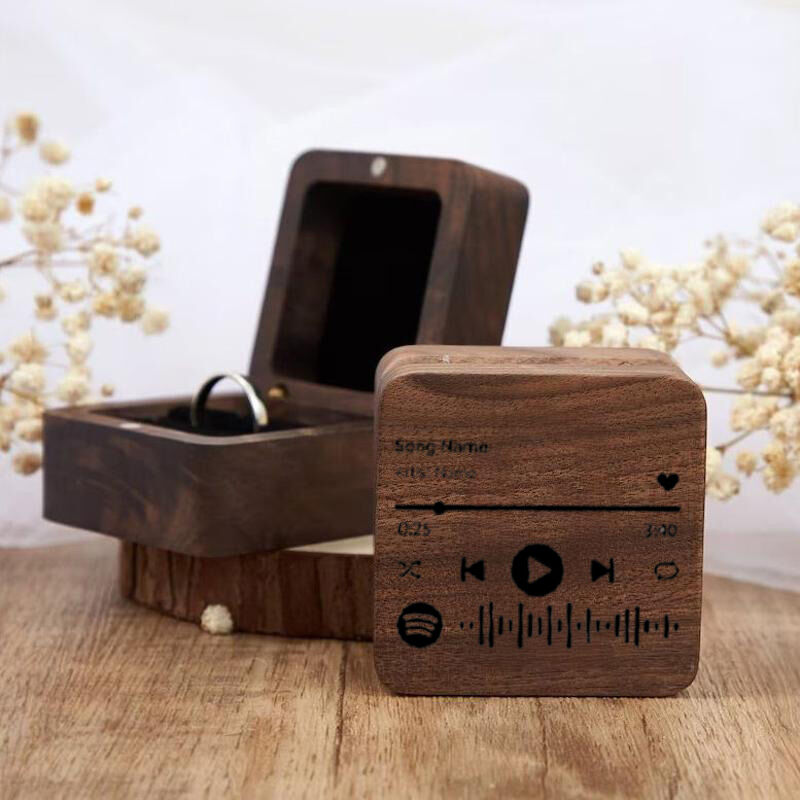 Gepersonaliseerde Spotify Code Ring Box Prachtig en speciaal geschenk voor koppels