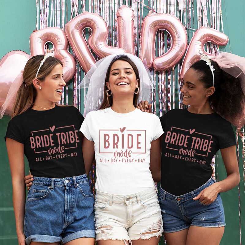 Personalized T-shirt Bride Tribe Mode Bridal Fun Bachelorette Shirts Gift for Friends