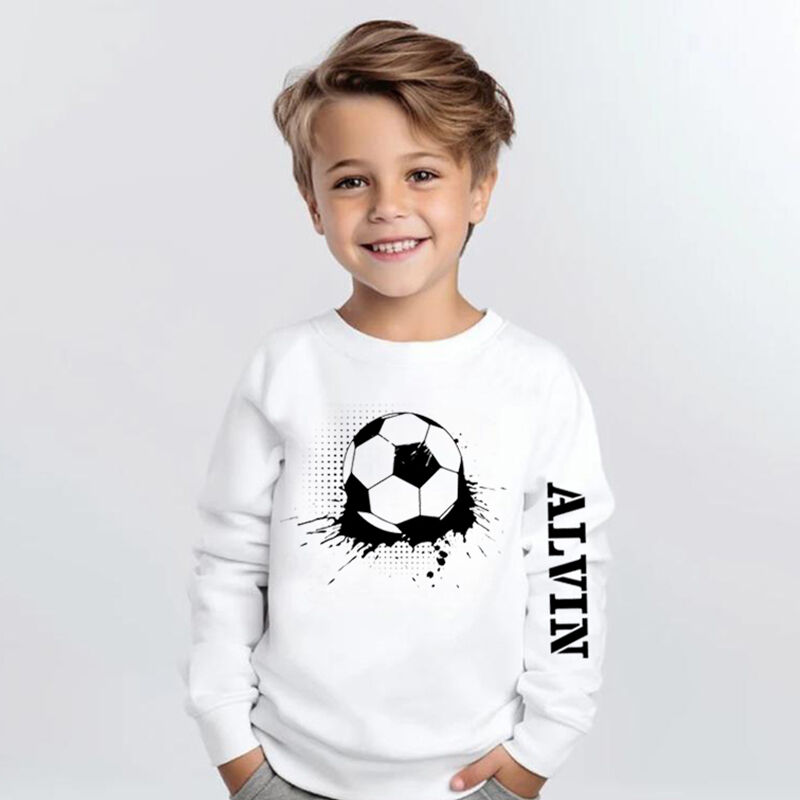 Personalized Children's Sweatshirts With Custom Names And Football Graphics For Sports Lovers