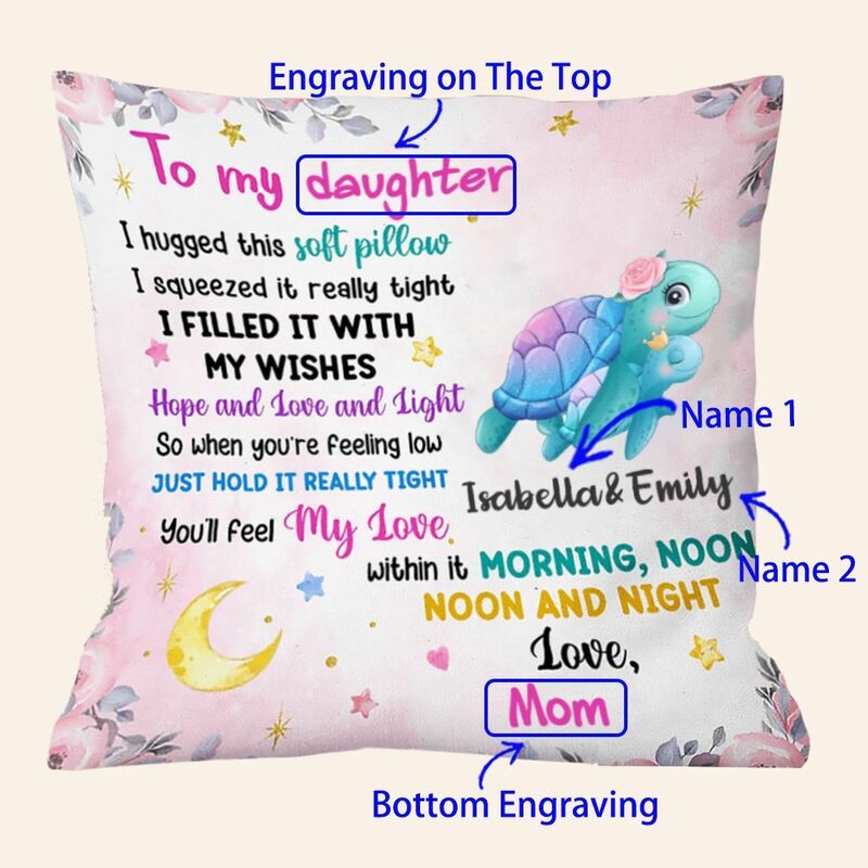 Coussin personnalisé avec imprimés d'animaux marins. Joli cadeau pour fille ou petite-fille