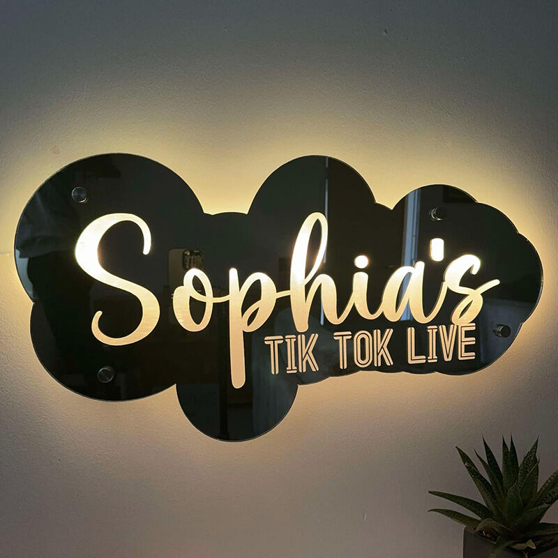 Personalized Mirror Lamp Custom Name Cool Home Decoration