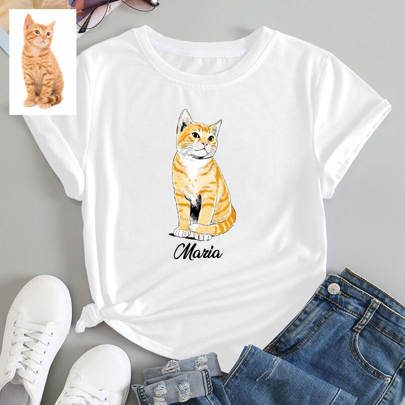 Personalized T-shirt Custom Pet Photo American Comic Style Design Perfect Gift for Pet Lovers