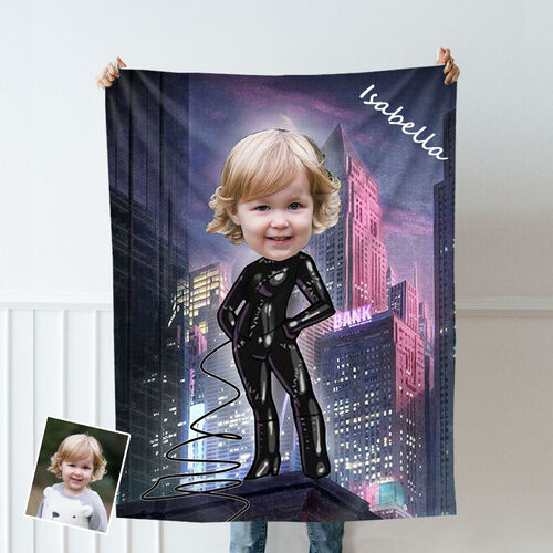 Personalized Custom Photo Blanket Girls Coral Fleece Blanket Gift