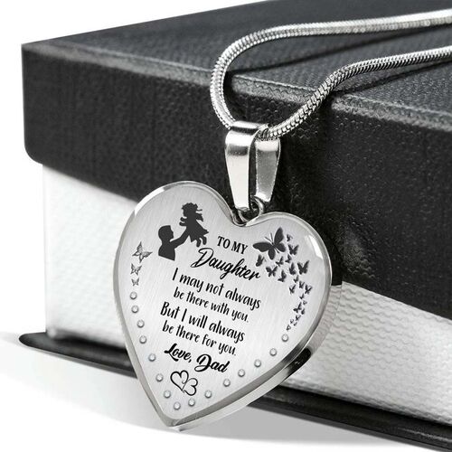 "Always Be There For You" Heart Necklace Silver