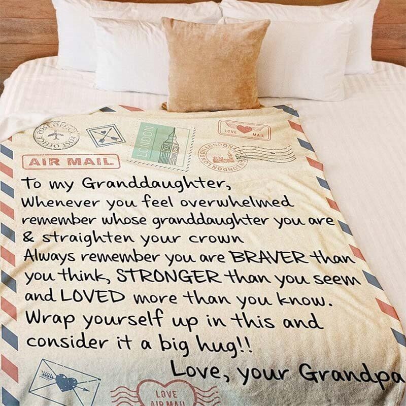Personalized Love Letter Blanket for My Dear Granddaughter from Grandpa