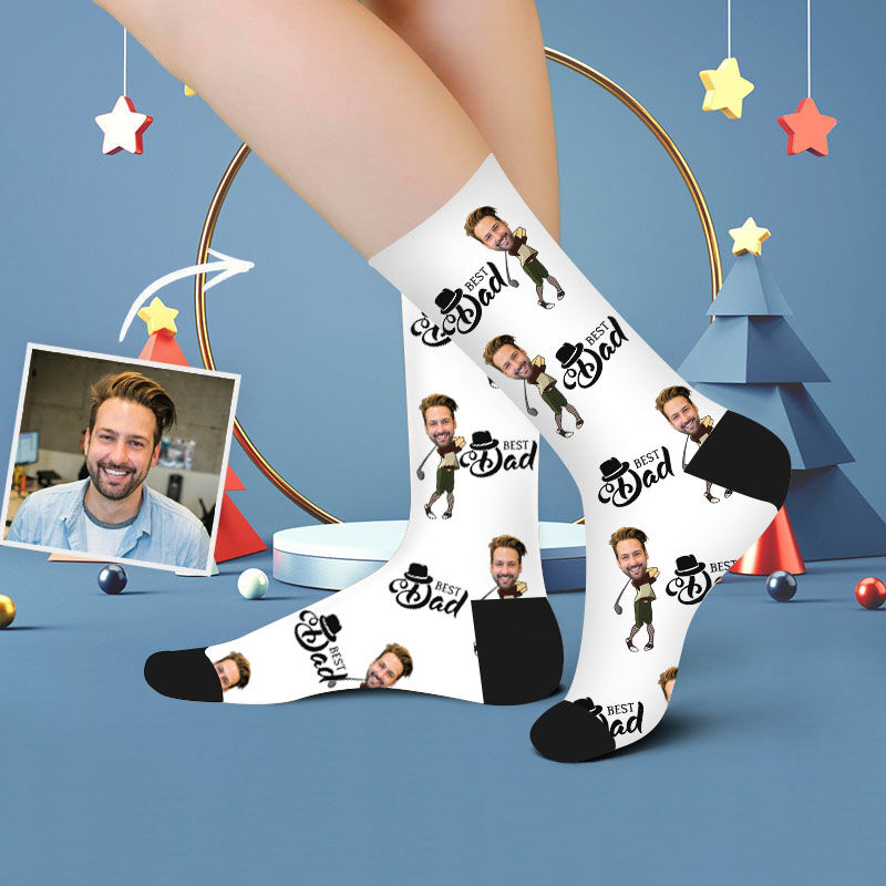 Calcetines Personalizados con Imagen de Rostro Impresos con Mejor Papá para el Día del Padre