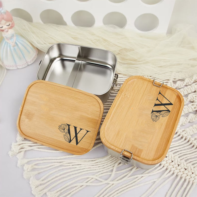 Personalized Lunch Box Custom Initials Simple Design Back to School Gifts