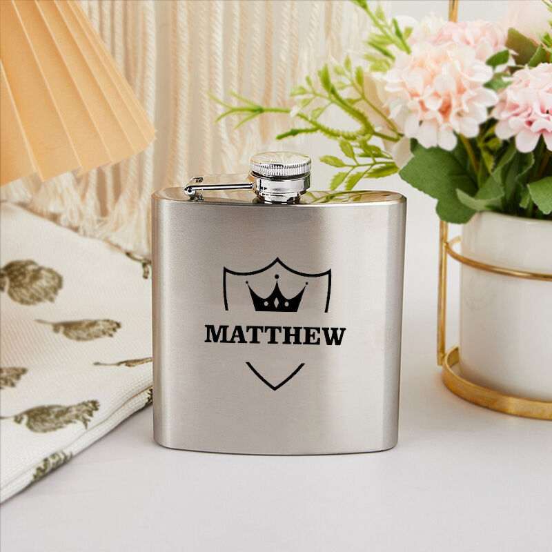 Personalized Name Wine Pot with Beautiful Crown Pattern Exquisite Present for Him