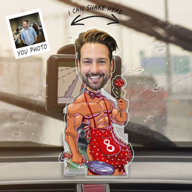 Personalisierter Wackelkopf Acryl Ständer Koch für dich Muskelmann Design Lustiges Geschenk für Freunde