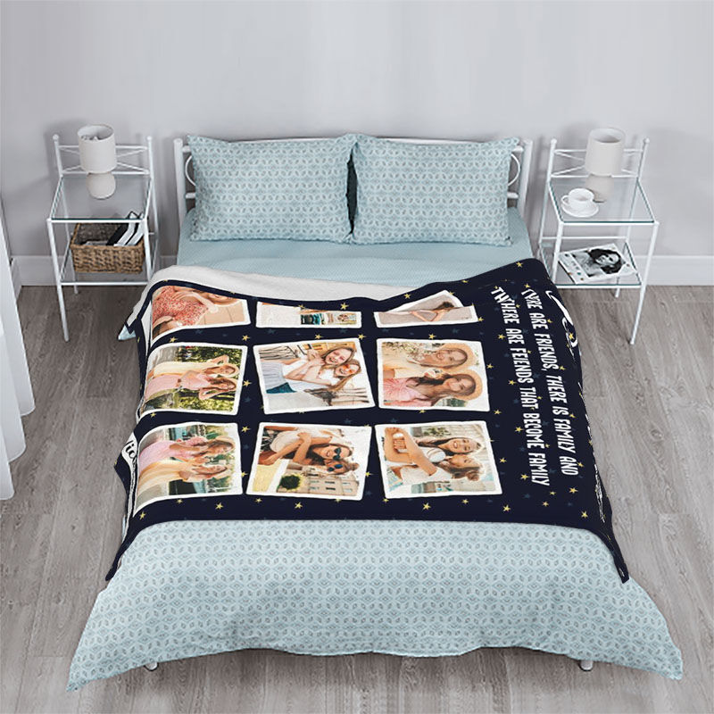 Personalized Picture Blanket with Custom Name Stylish Present for Friends