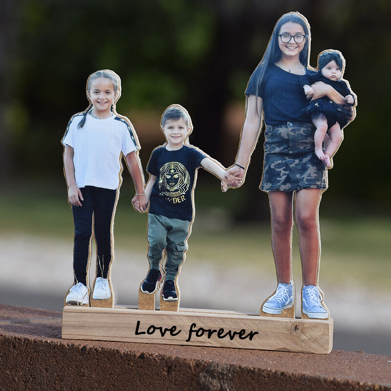 Personalized Wooden Portrait Stand Warm Christmas Gift For Family
