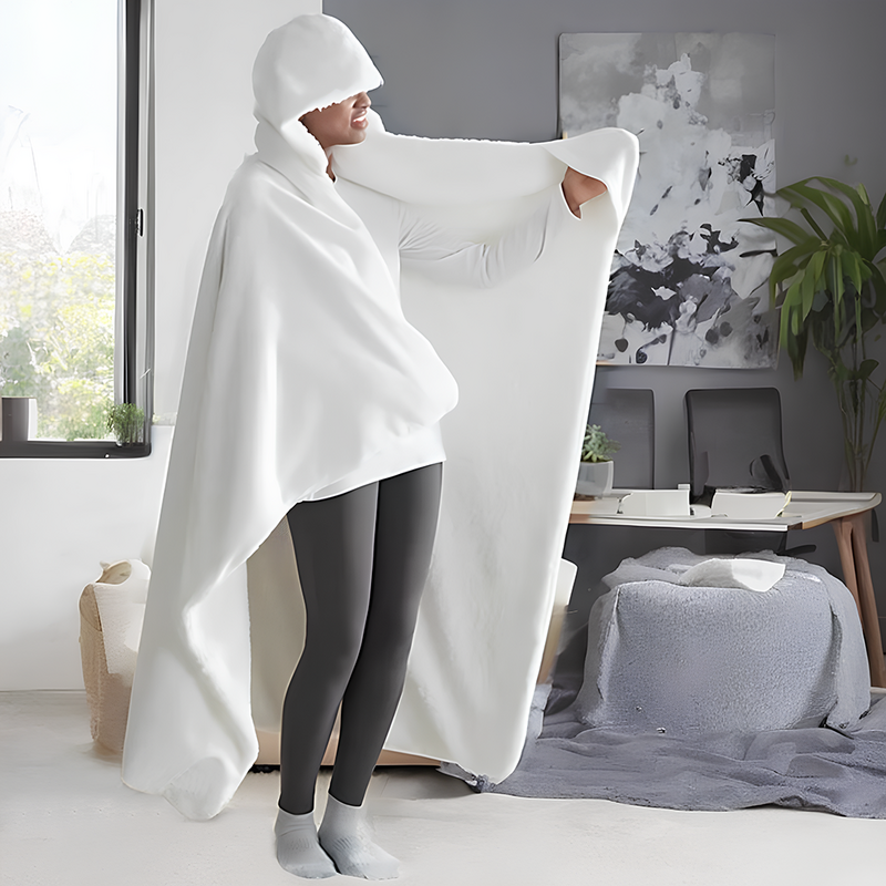 Personalized Picture Wearable Blanket Hoodie with Birds Pattern Memorial Gift for Family