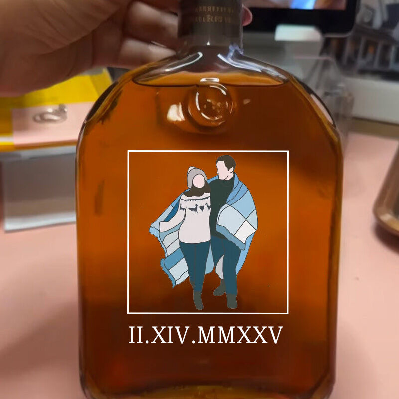 Personalized Picture Whiskey Bottle with Custom Date Wonderful Gift for Anniversary