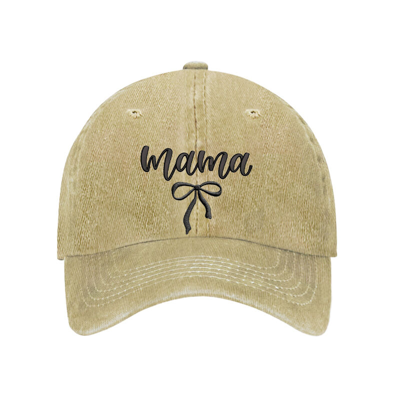 Personalized Hat Embroidered Custom Nickname with Bow Design Exquisite Gift for Her Mom