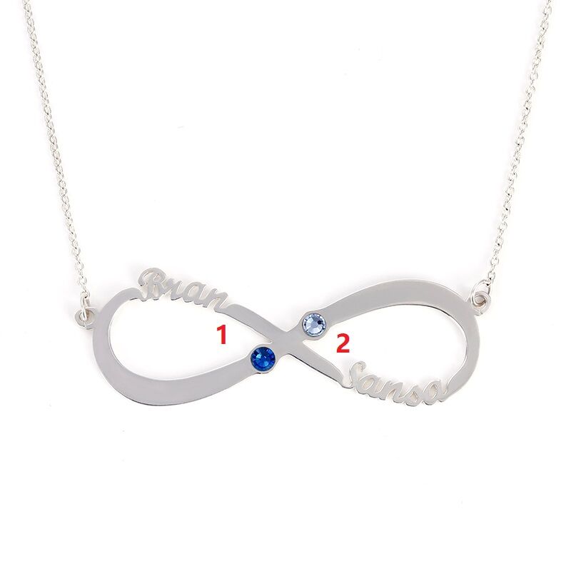 "Your Soulmate" Personalized Infinity Necklace with Birthstone
