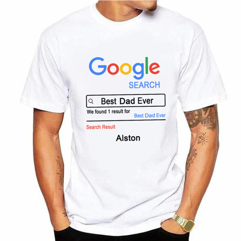 T-shirt personalizzata con nome personalizzato per la festa del papà: ricerca su Google del miglior papà di sempre