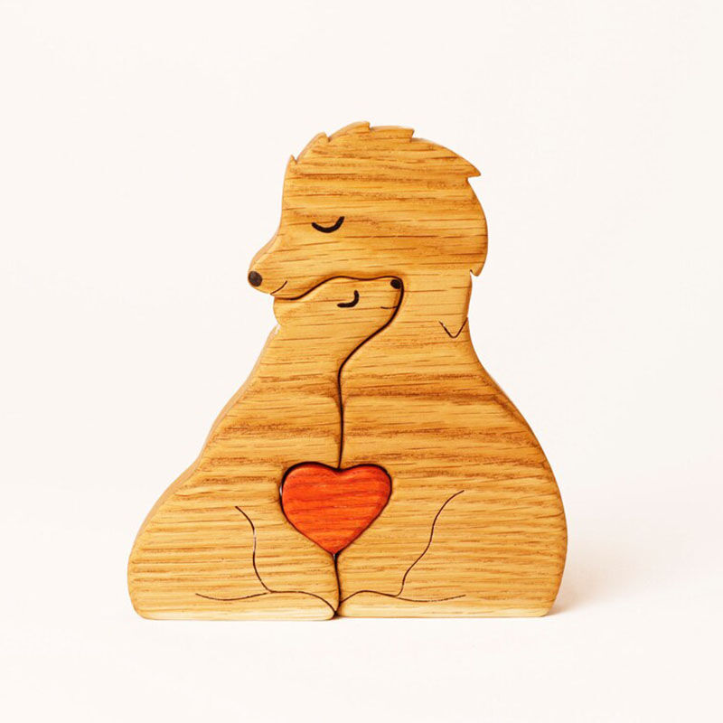 Personalized Wooden Couple Lion Custom Names For Valentine's Day