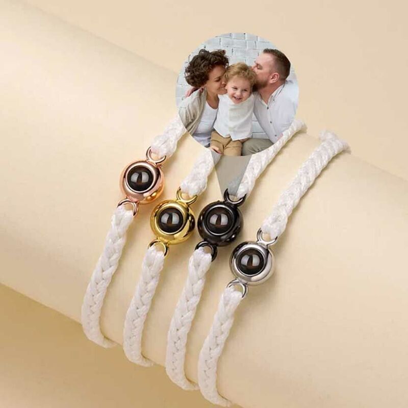 Personalized Circle Photo Projector Bracelet For Women And Men