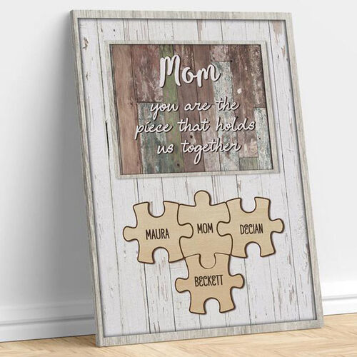 “You Are The Piece That Holds Us Together” Personalized Retro Frame