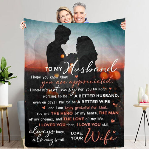 "Love of My Life" Personalized Family Love Letter Blanket for Wife from Husband