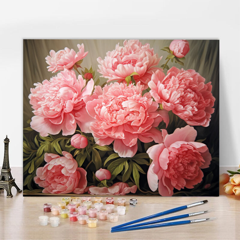 Pink Peony Paint By Numbers Kits Beautiful Gift for Family