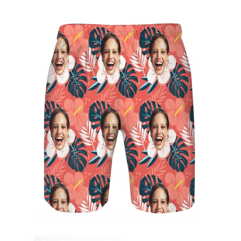 Personalized Picture Men's Beach Shorts Creative Design Gift for Family