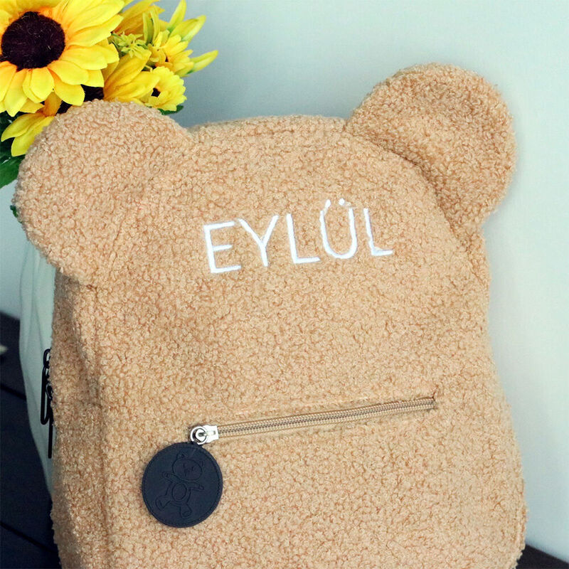 Personalized Teddy Bear Children's Backpack with Embroidered Name Cute Gift for Kids