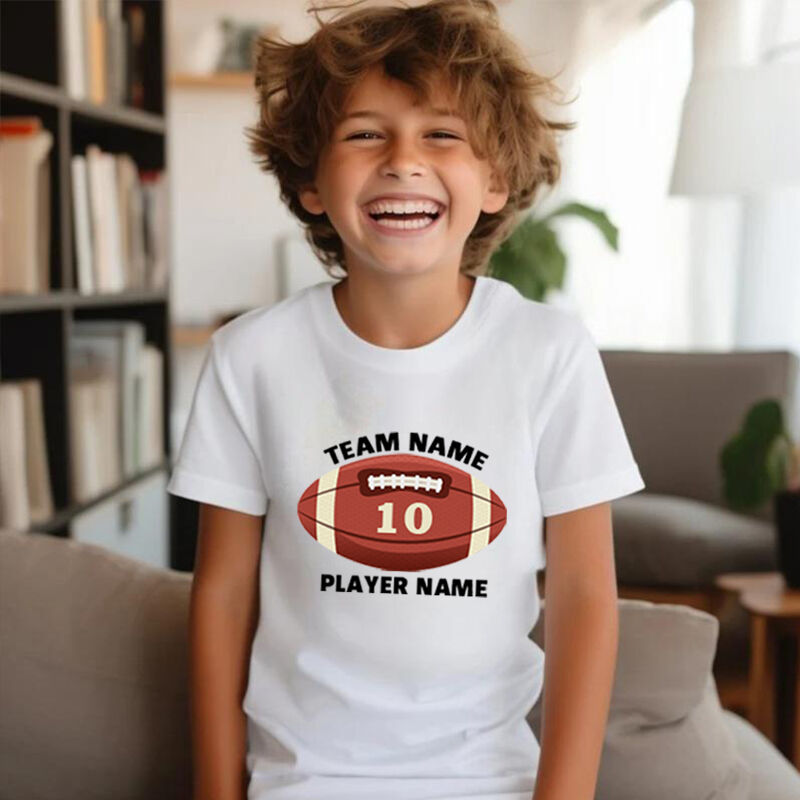 Personalized Kids T-Shirts With Custom Name And Rugby Graphics For Sports Fanatics