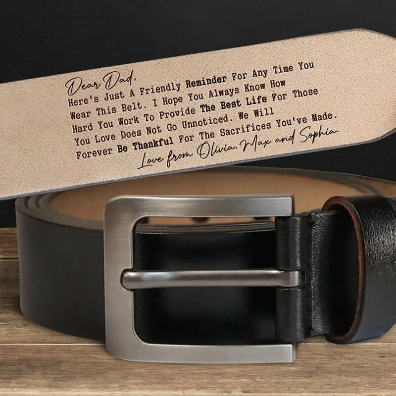 Cinturón de cuero grabado personalizado "Estaremos eternamente agradecidos" Regalo para papá