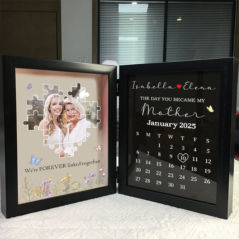 Personalized Flower Shadow Box The Day You Became My Mother Custom Photo Perfect Mother's Day Gift