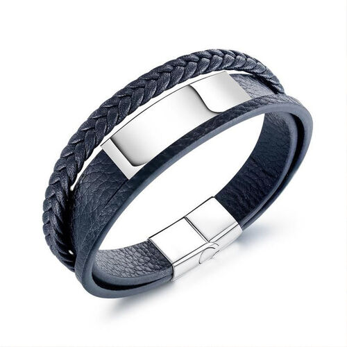 Pulsera personalizada "Héroe en el corazón" para hombre acero inoxidable