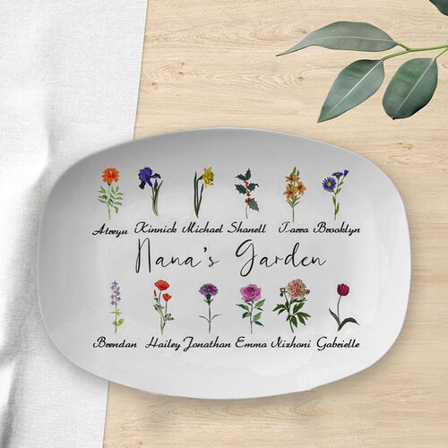 Personalized Birthflower And Name Plate Great Present for Birthday