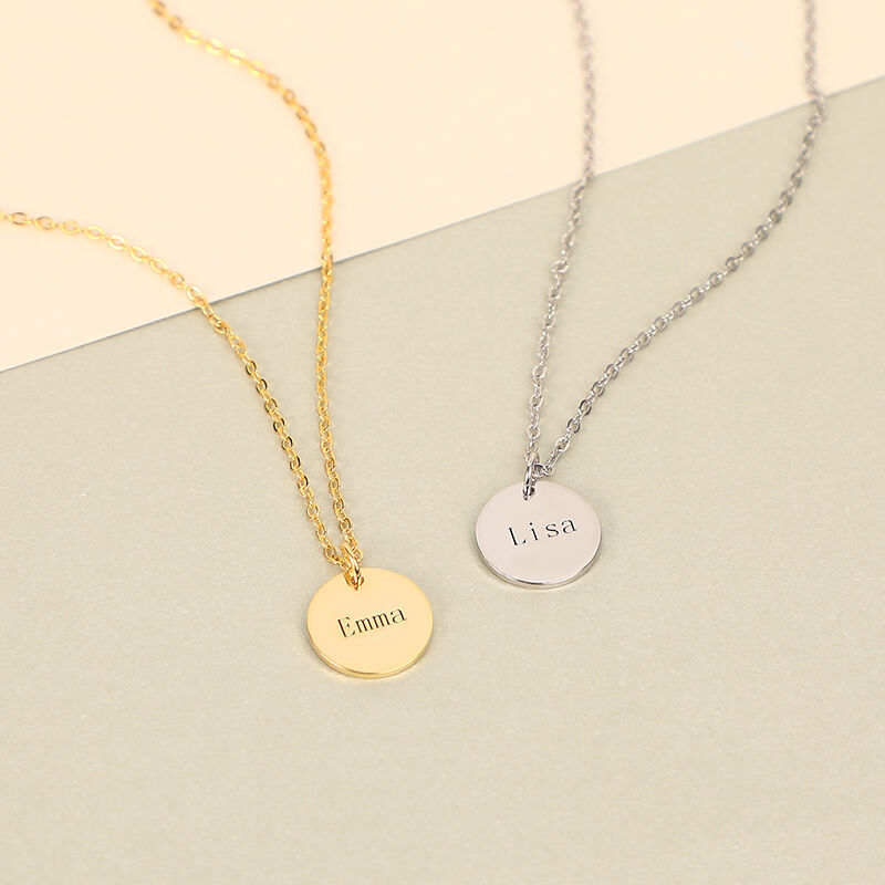 "Falling In Love" Personalized Disc Necklace