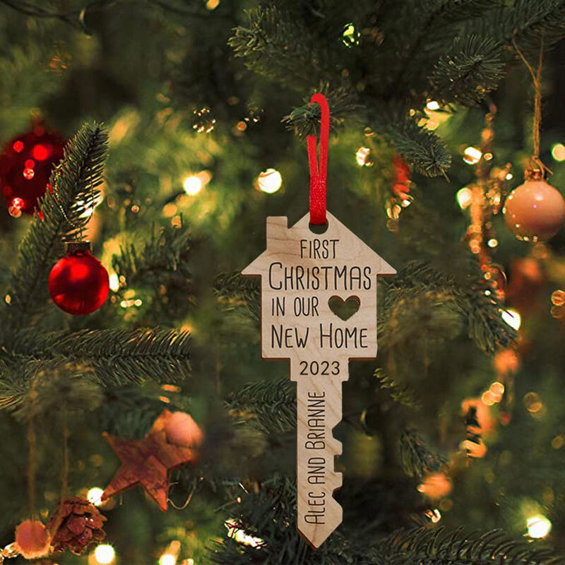 "First Christmas in Our New home 2023"Custom Name Christmas Decoration