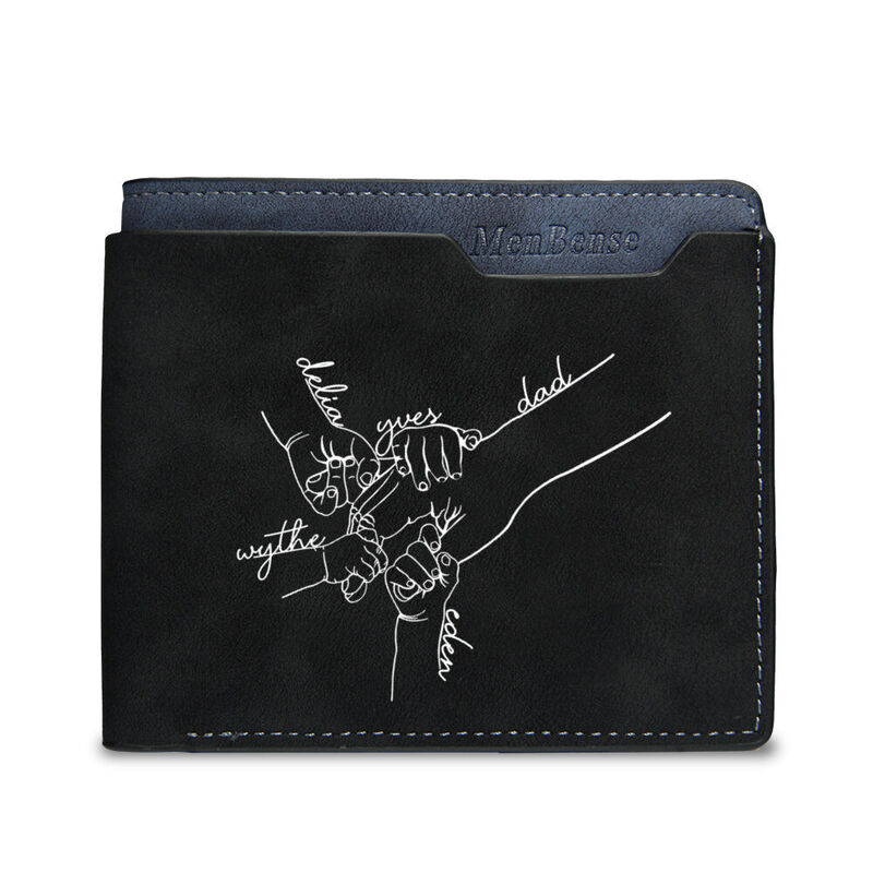 Personalized Casual Men's Wallet Customized Name Accompanied by Hand Best Gift