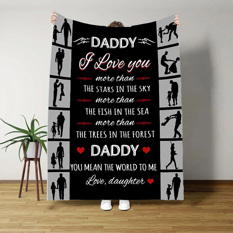 Love Letter Blanket Beautiful Gift for Daddy "I Love You More Than The Stars In The Sky"