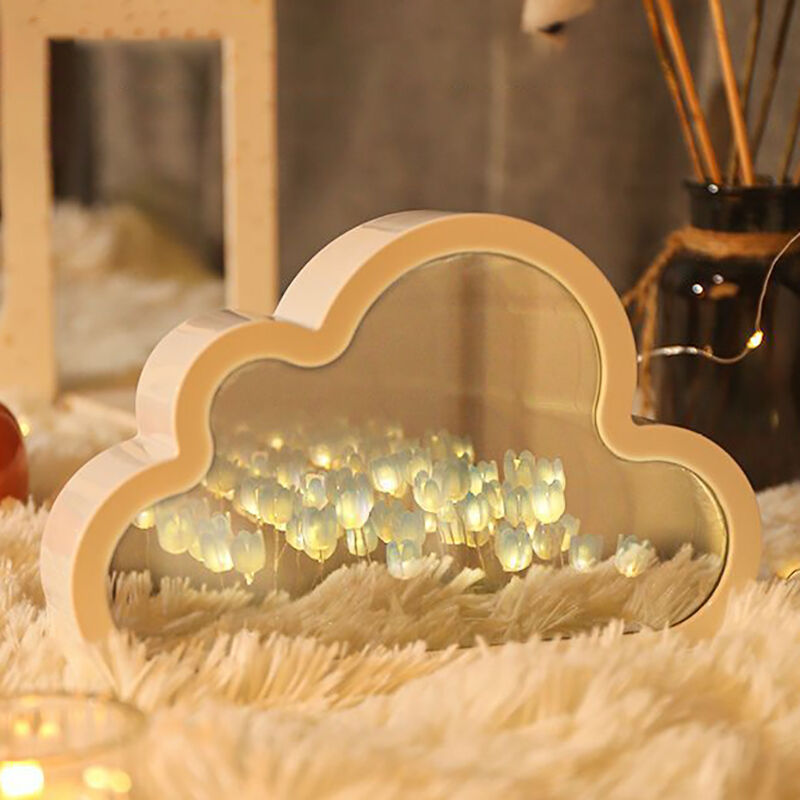 Beautiful Cloud Tulip Mirror Lamp Romantic Valentine's Day Gift