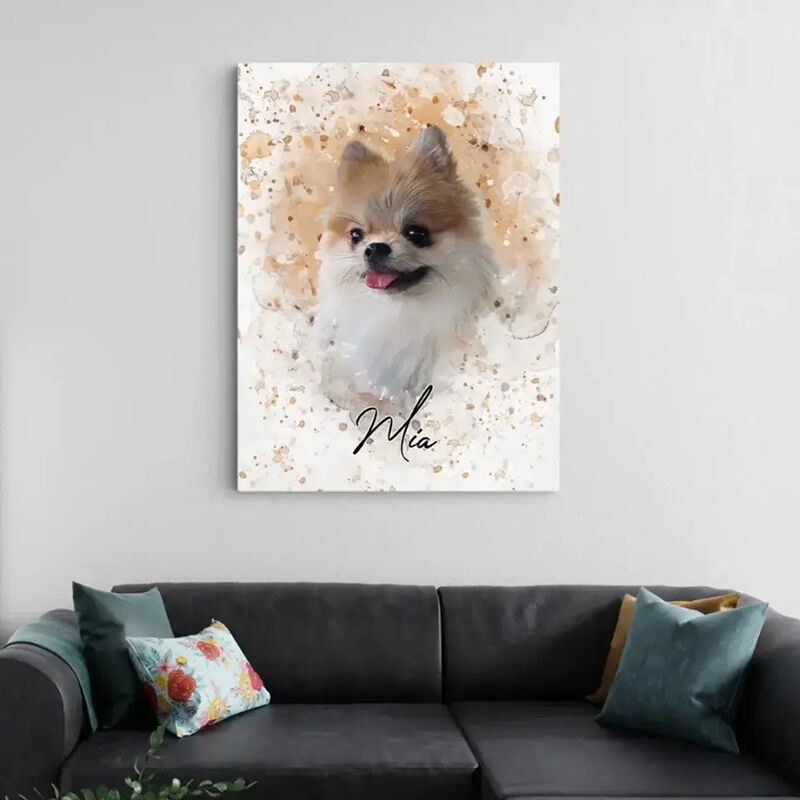 Personalized Picture Canvas Wall Art Cute Present for Pet Lovers