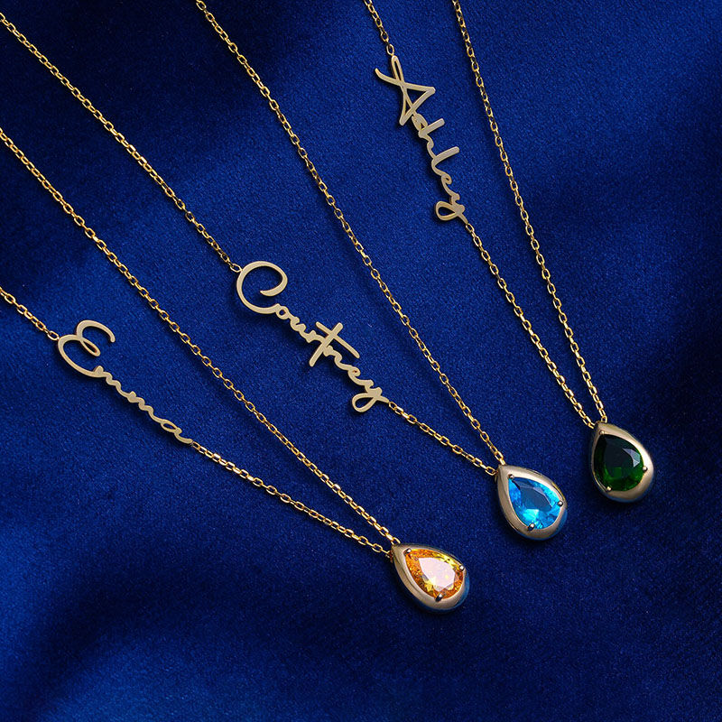 Personalized Name Necklace Customized Birthstone Exquisite Warm Christmas Gift For Your Lover