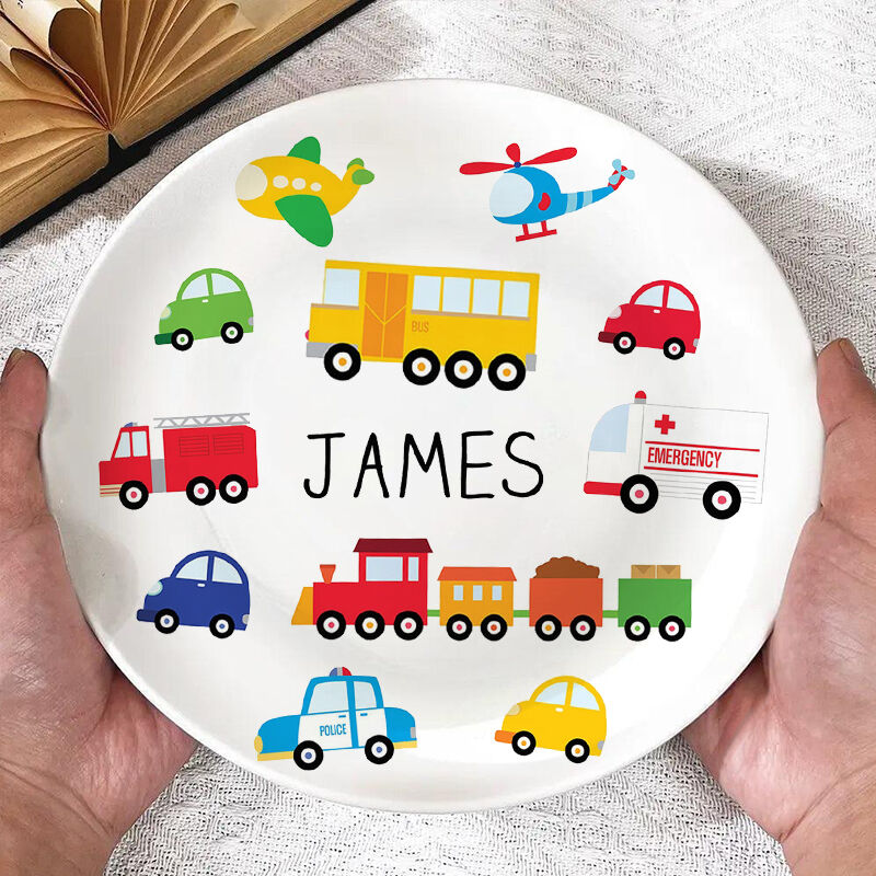 Personalized Name Plate with Different Cars Pattern Cute Gift for Kids
