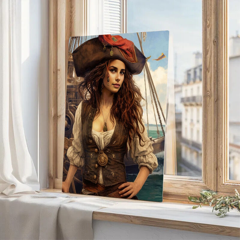 Personalized Captain Portraits with Custom Face Swap Rare Gift for Sister