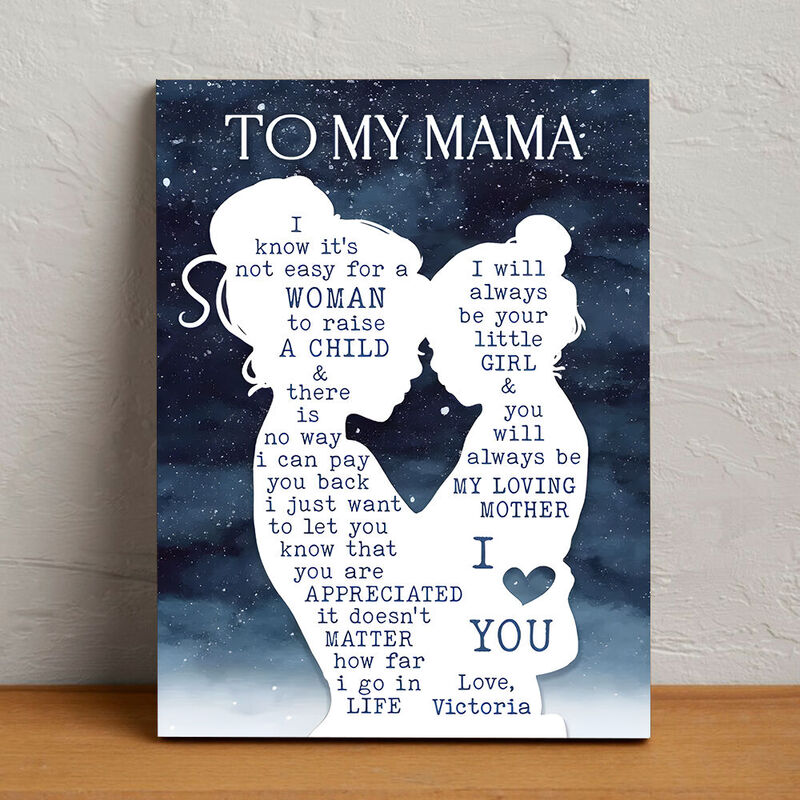 Personalized Name Canvas Wall Art Creative Present for Mom "I'll Always Be Your Little Girl"