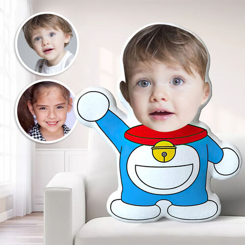 Double Sided Custom Face Pillow Doraemon 3D Portrait Personalized Photo Pillow Funny Gifts