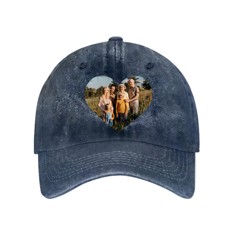 Personalized Hat Custom Picture with Heart Shape Design Memorable Warm Gift for Family